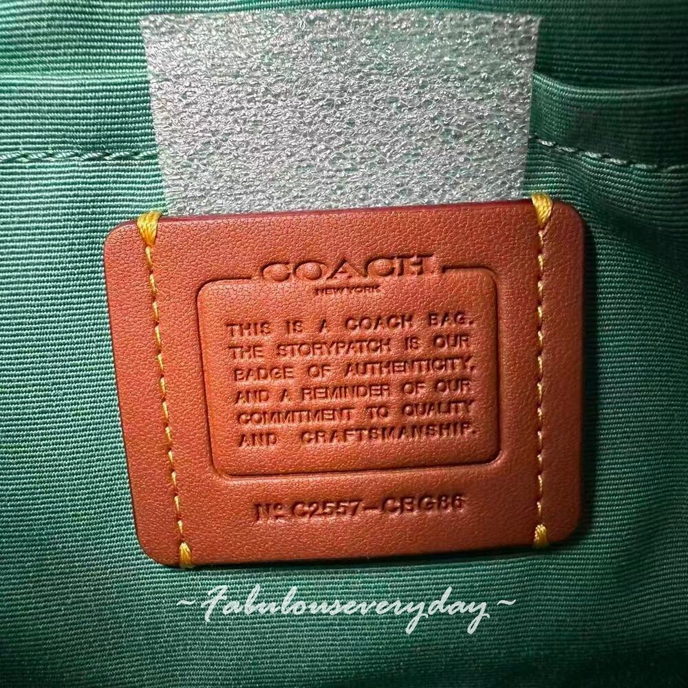 Coach Teri Shoulder Bag Crossbody In Quilted Denim/Green CBG86 NWT - Picture 7 of 10